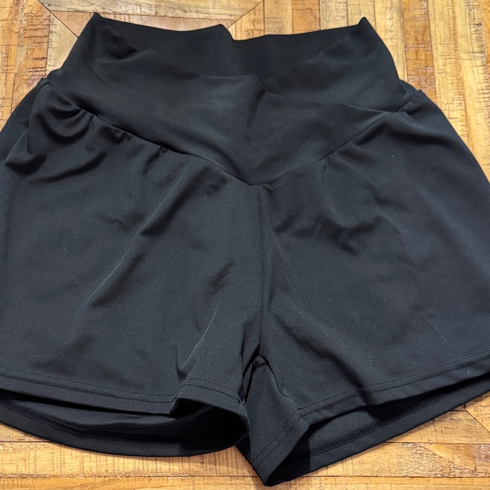 Women's Black Athletic Shorts with Liner